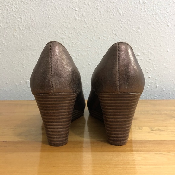 Fossil Open Toe Wedge Heel Bronze Size 11 (runs small fits Women’s size 10) - Picture 6 of 13